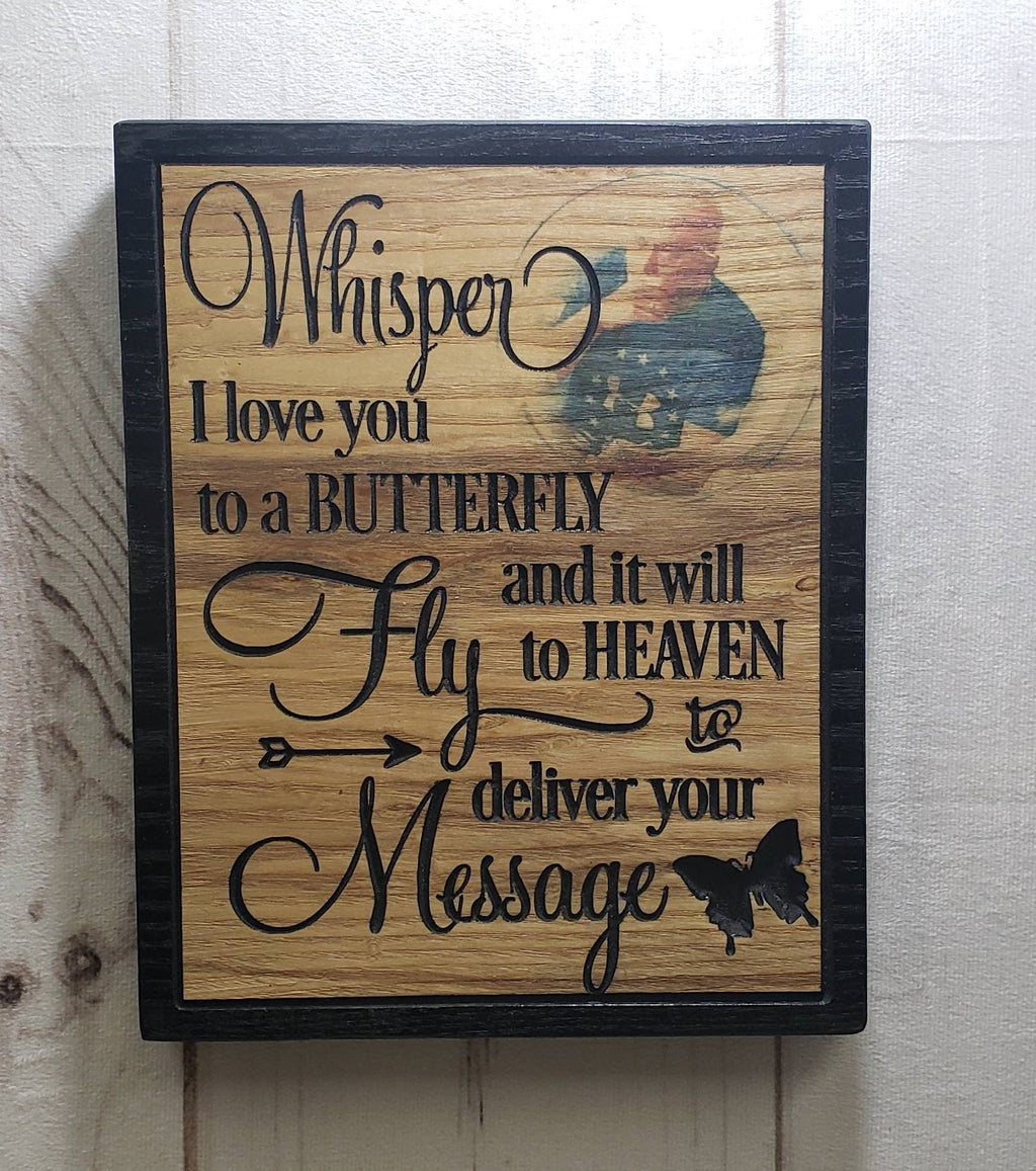Personalized Memorial Plaque Wood Sign — shown on a rustic wall