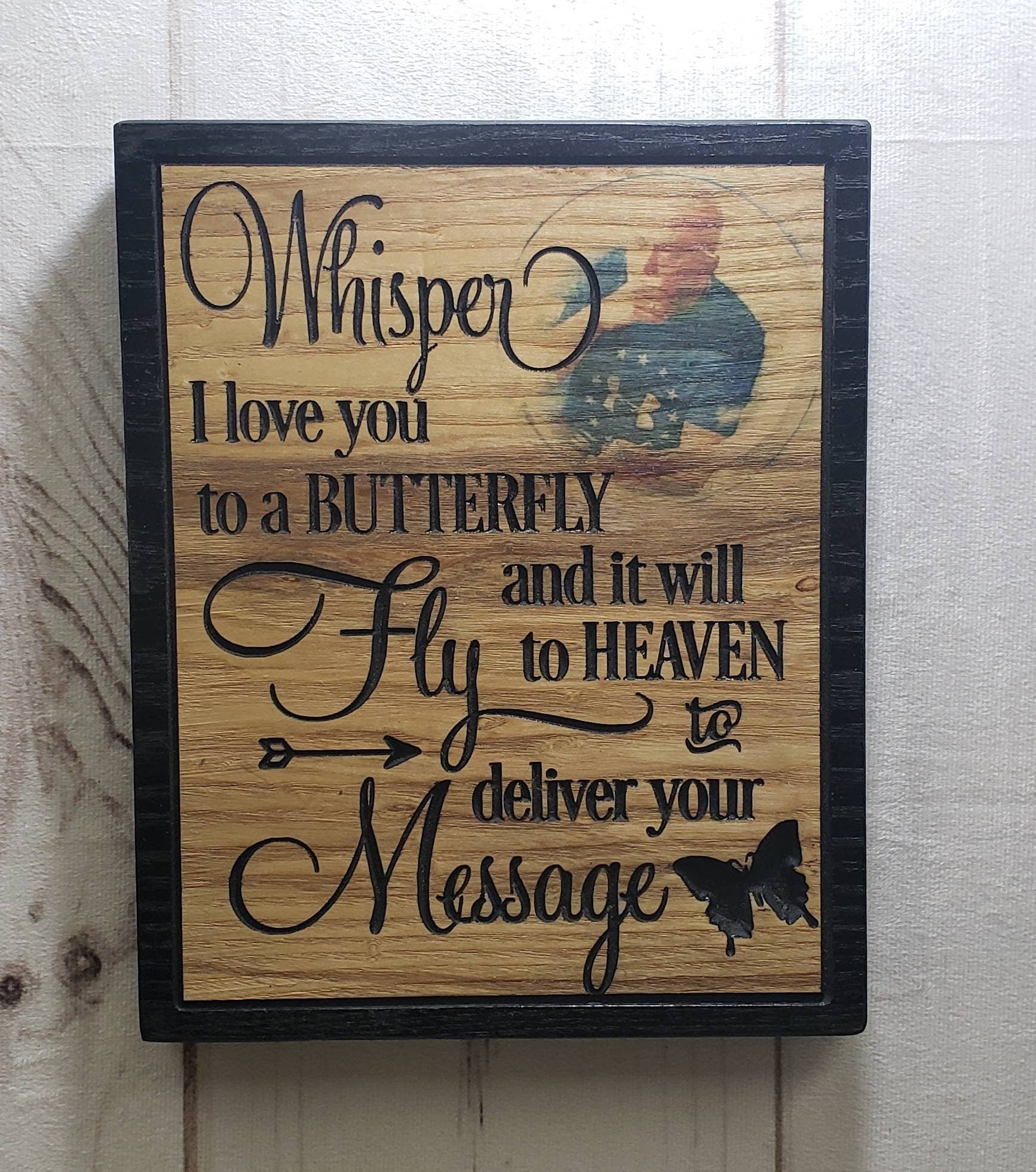 Personalized Memorial Plaque Wood Sign — shown on a rustic wall
