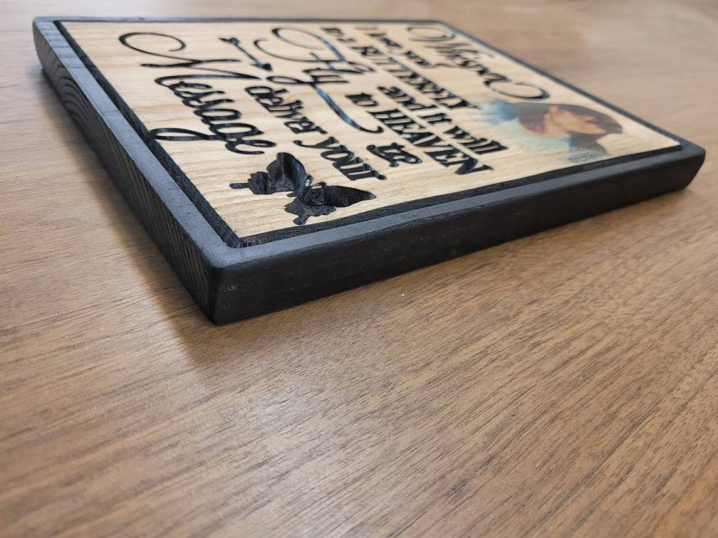 Personalized Memorial Plaque Wood Sign — detail view
