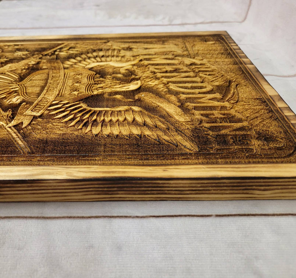 2nd Amendment Laser Engraved Pine Wood Wall A Wood Sign — alternate angle