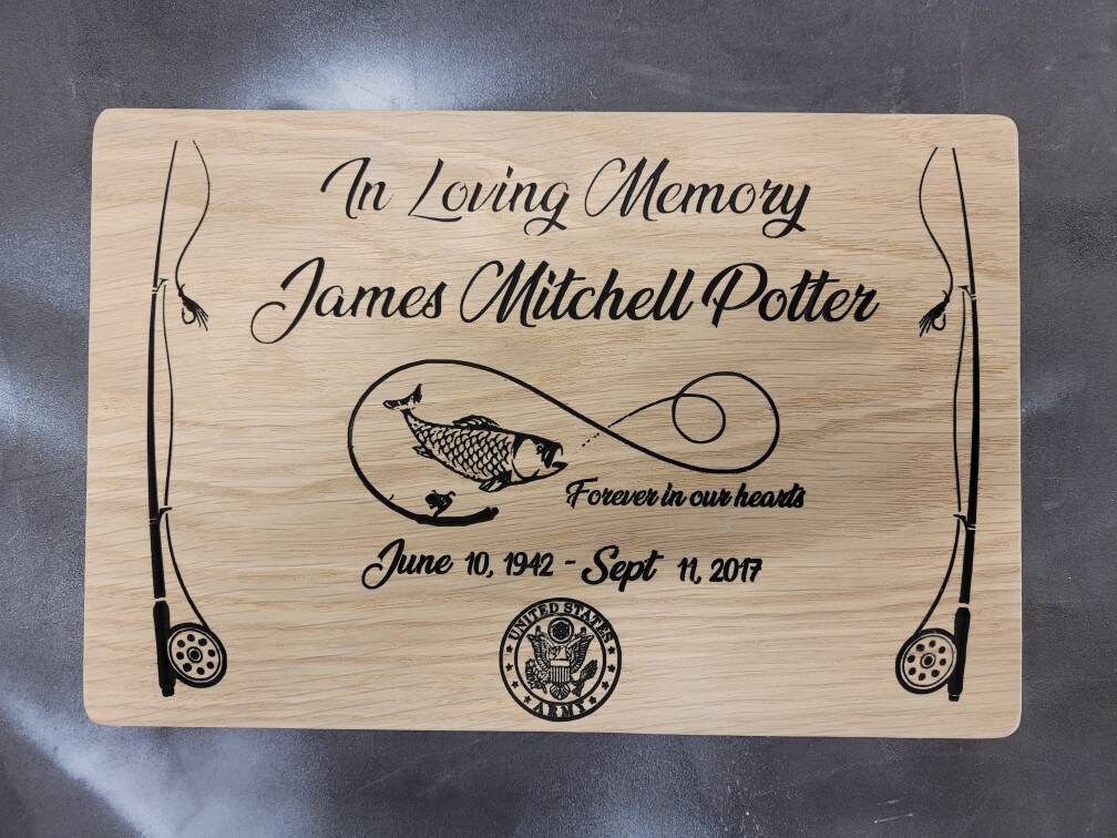 Custom memorial plaque Aluminum Sign — shown on a rustic wall