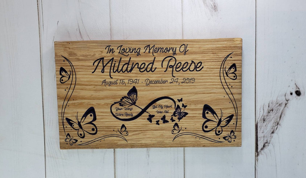 Custom memorial plaque Aluminum Sign — lifestyle setting