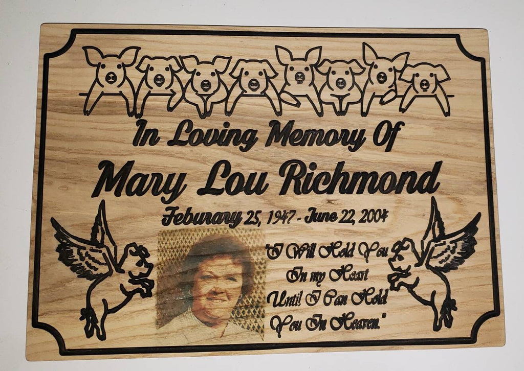 Custom memorial plaque Aluminum Sign — alternate angle