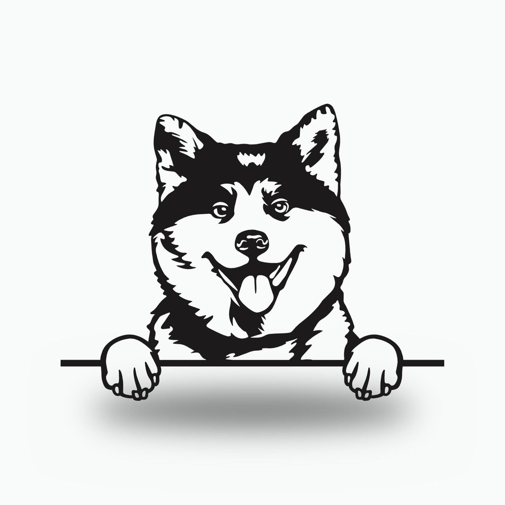 Akita Inu Dog Lover Gift Metal Dog Sign — front view on white background