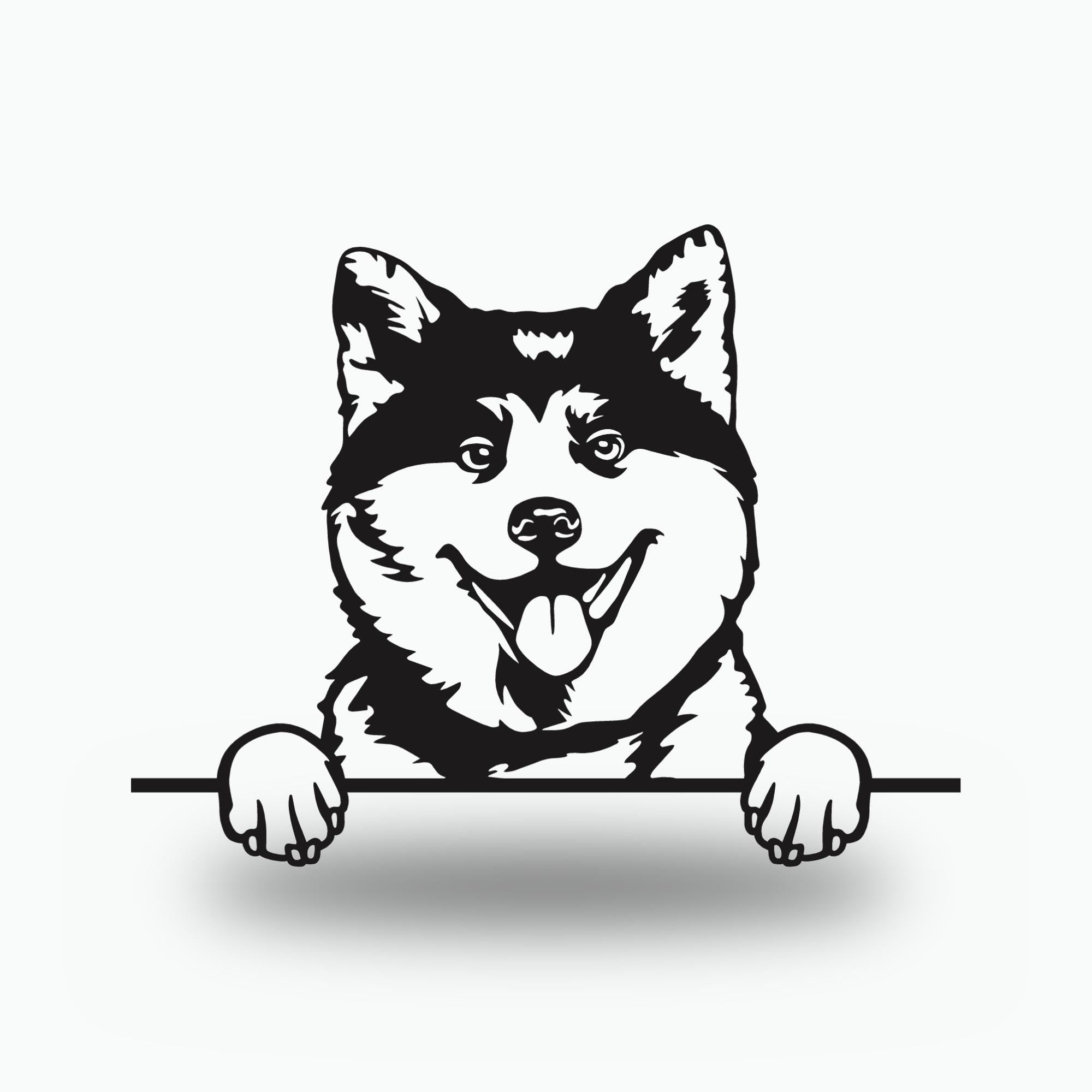 Akita Inu Dog Lover Gift Metal Dog Sign — front view on white background