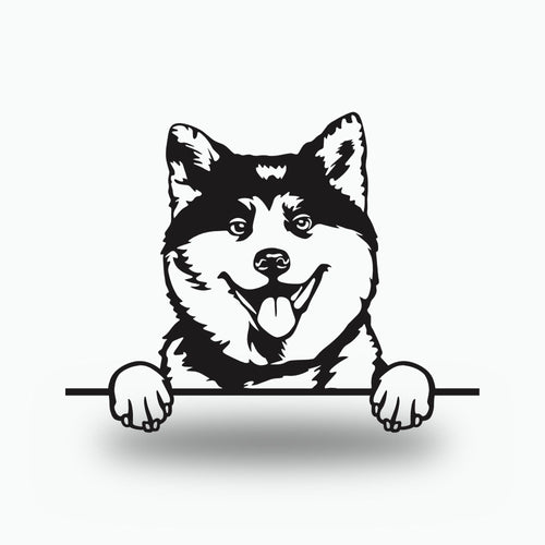 Akita Inu Dog Lover Gift Metal Dog Sign — front view on white background