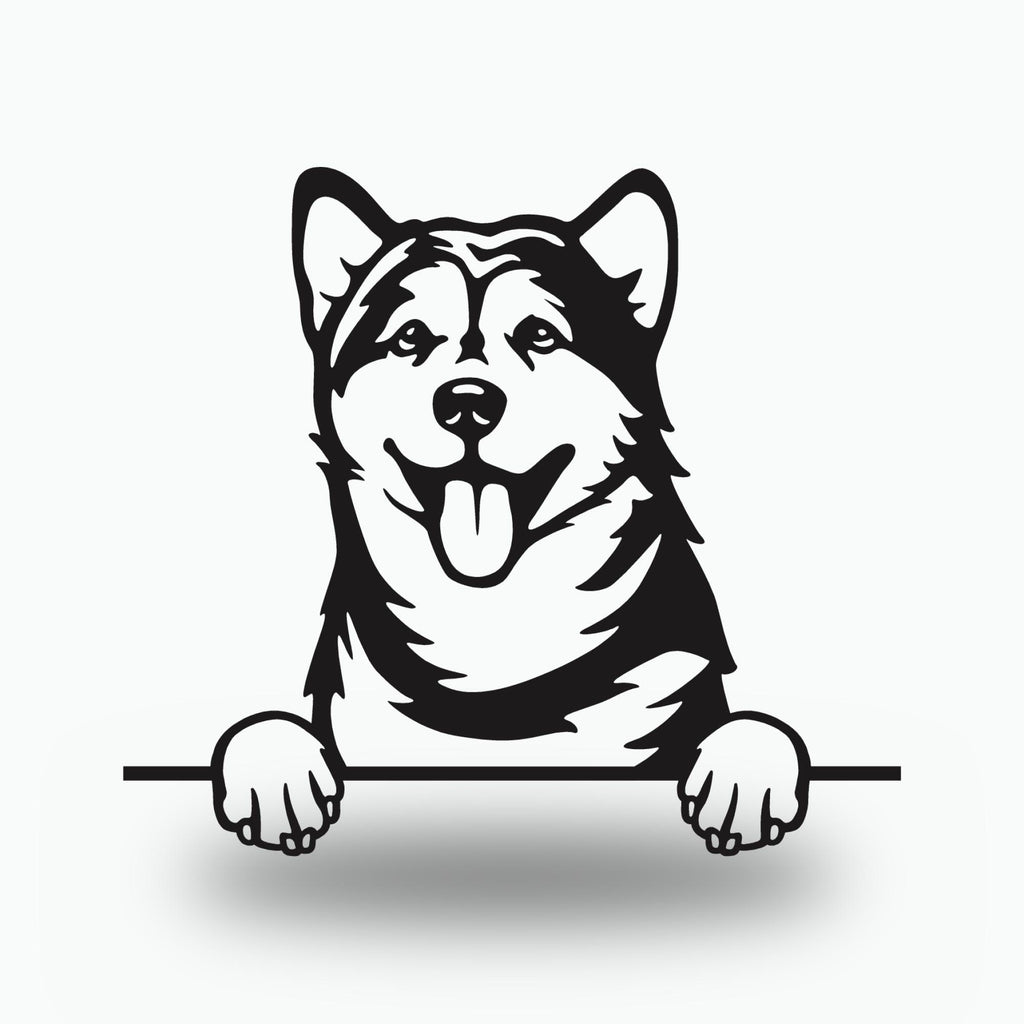 Alaskan Malamute Dog Lover Gift Metal Dog Sign — front view on white background