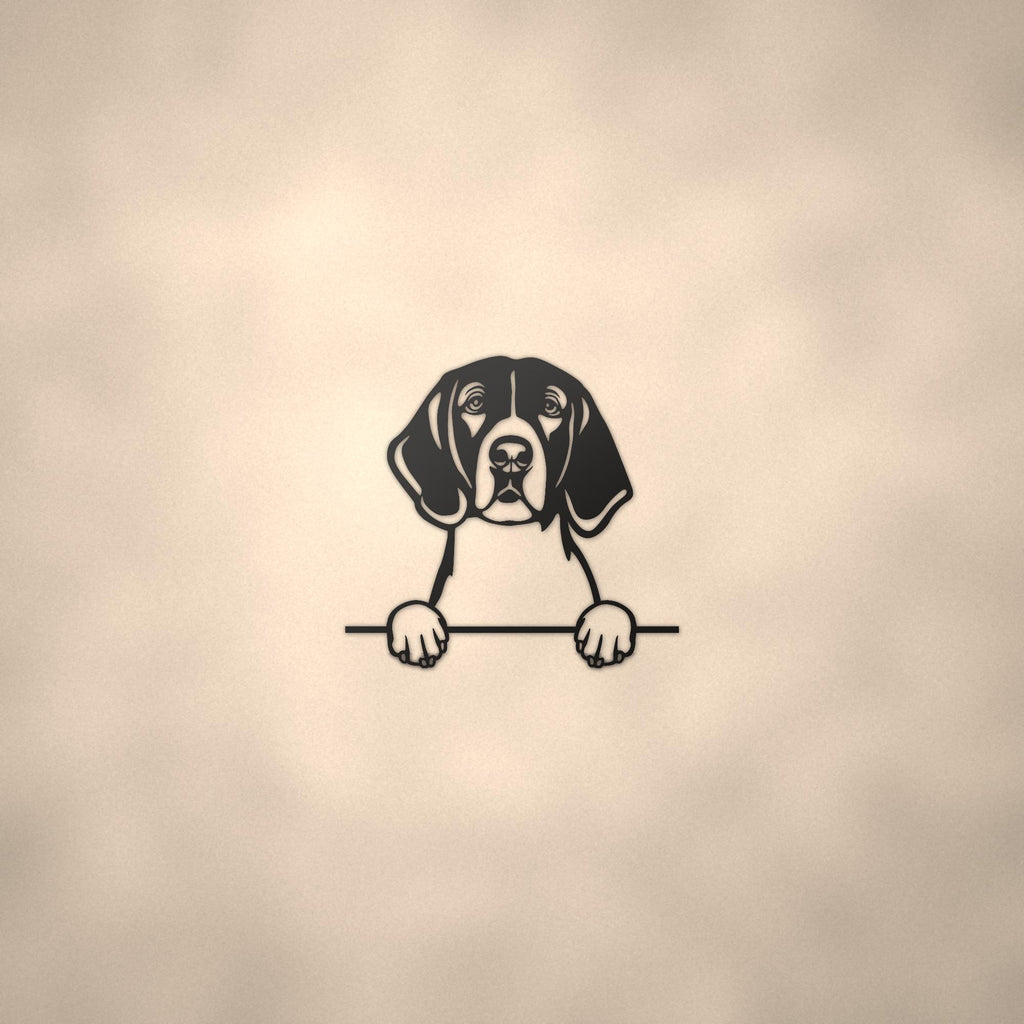 American Foxhound Dog Lover Gift Metal Dog Sign — lifestyle setting
