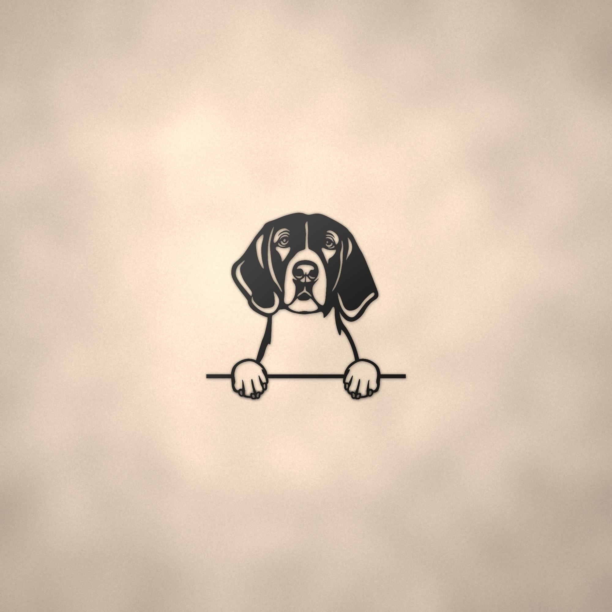 American Foxhound Dog Lover Gift Metal Dog Sign — lifestyle setting