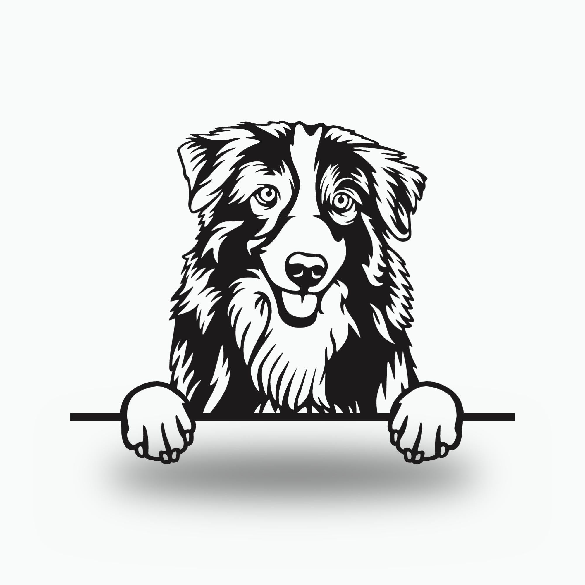 Australian Shepherd Dog Lover Gift Metal Dog Sign — front view on white background