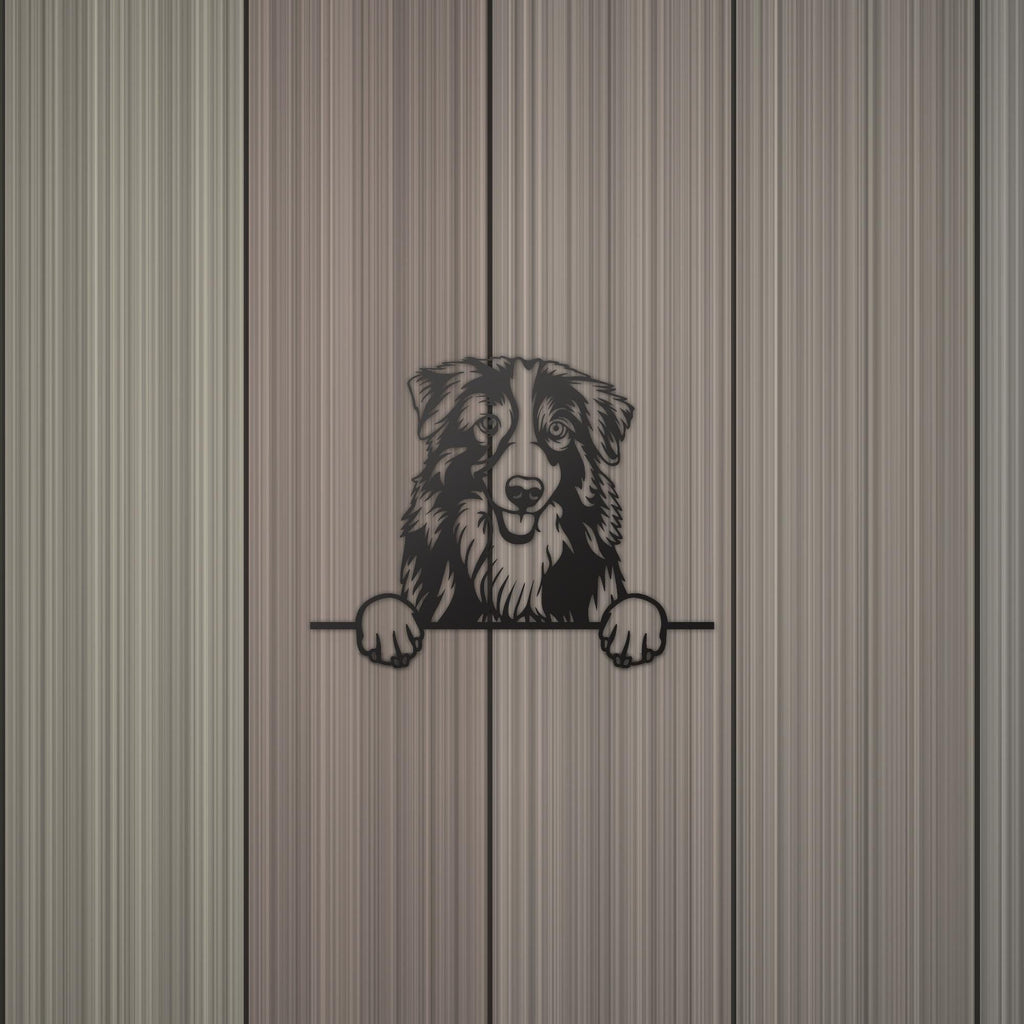 Australian Shepherd Dog Lover Gift Metal Dog Sign — detail view