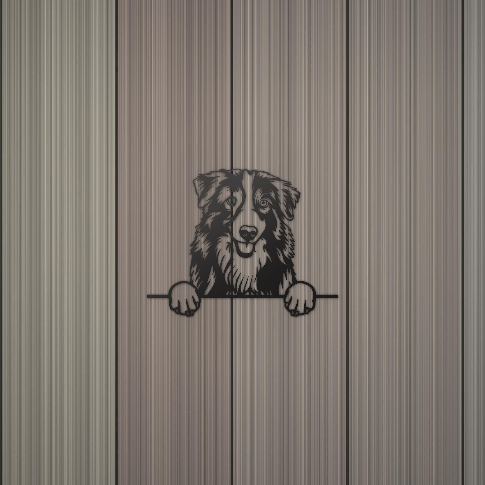 Australian Shepherd Dog Lover Gift Metal Dog Sign — detail view
