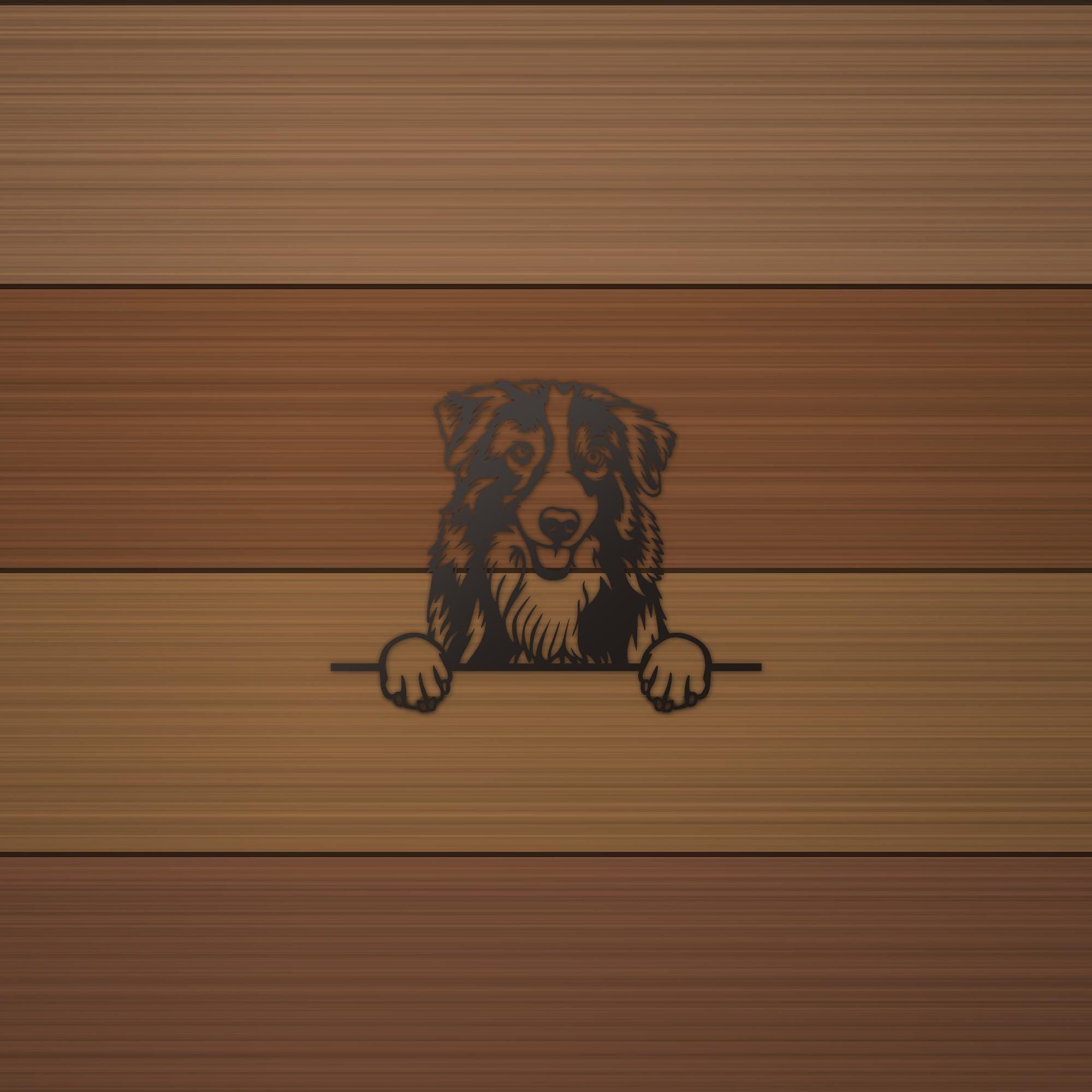 Australian Shepherd Dog Lover Gift Metal Dog Sign — alternate angle