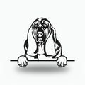 Basset Hound Dog Lover Gift Metal Dog Sign — front view on white background