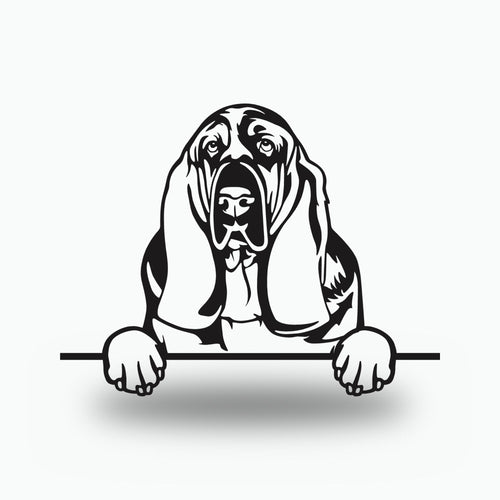 Basset Hound Dog Lover Gift Metal Dog Sign — front view on white background