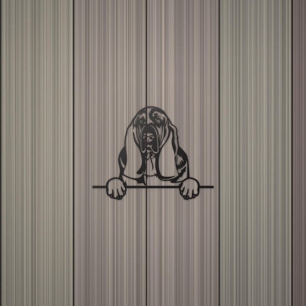 Basset Hound Dog Lover Gift Metal Dog Sign — detail view