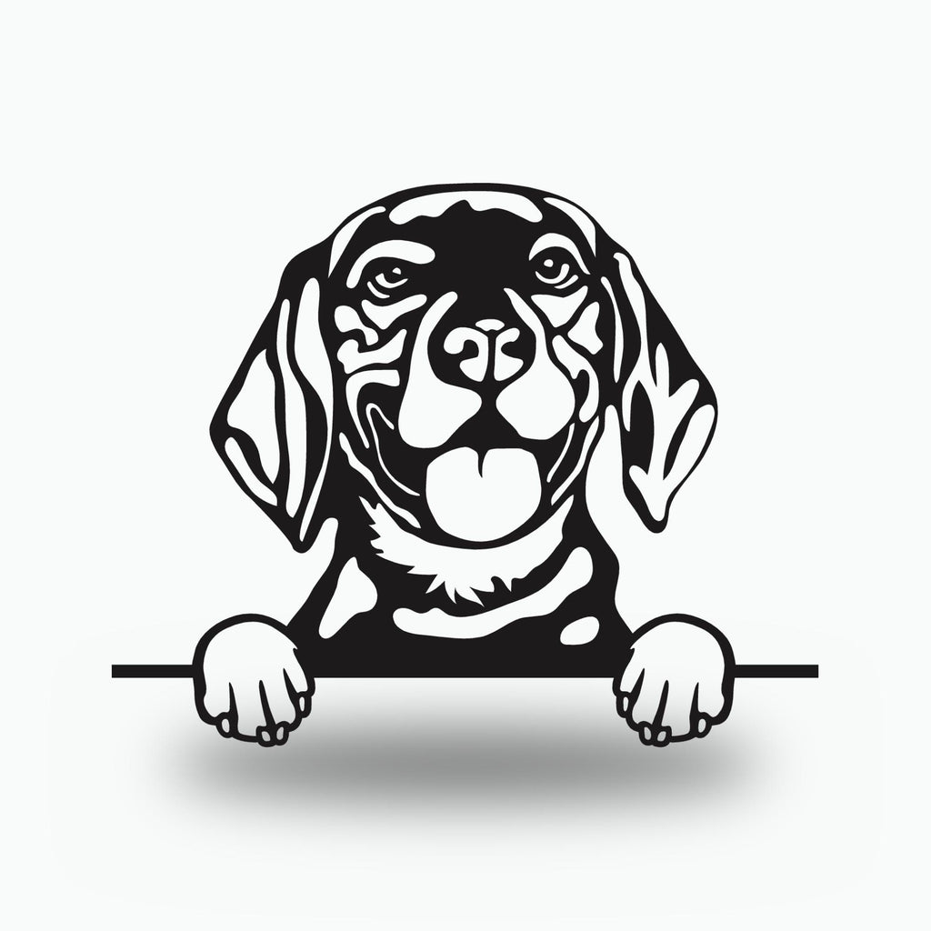 Beagle Dog Lover Gift Metal Dog Sign — front view on white background