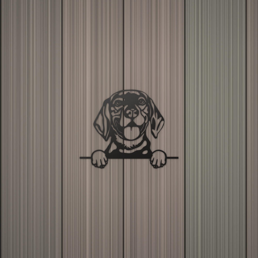 Beagle Dog Lover Gift Metal Dog Sign — detail view