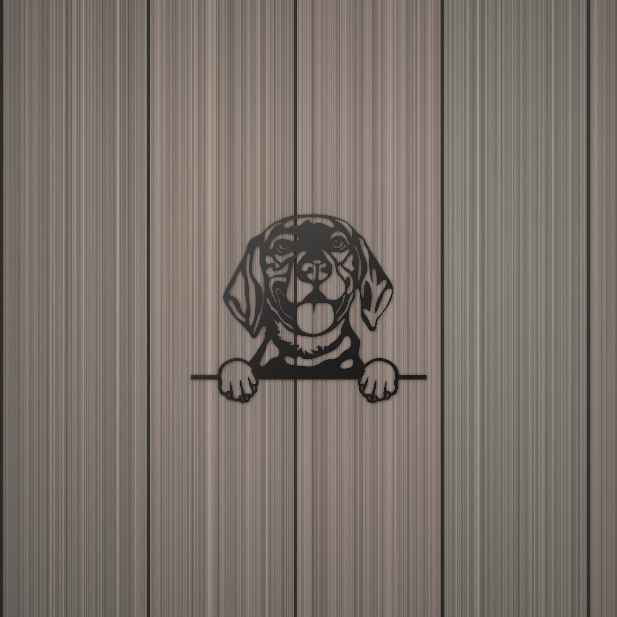 Beagle Dog Lover Gift Metal Dog Sign — detail view