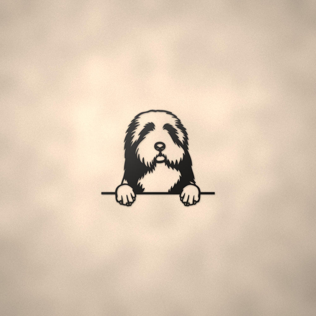 Bearded Collie Dog Lover Gift Metal Dog Sign — lifestyle setting