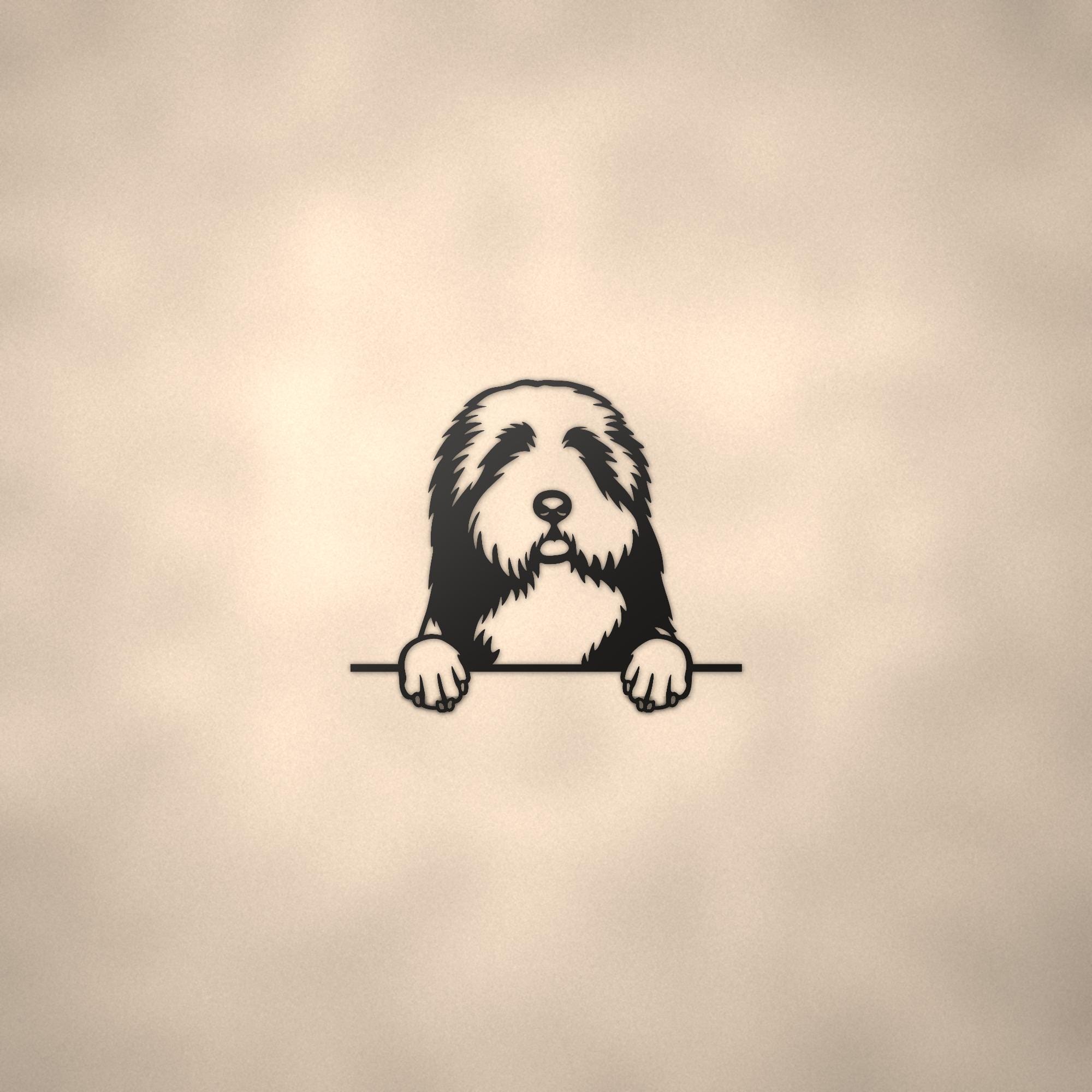 Bearded Collie Dog Lover Gift Metal Dog Sign — lifestyle setting