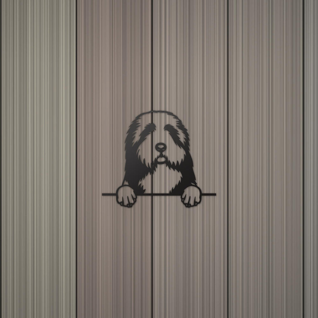 Bearded Collie Dog Lover Gift Metal Dog Sign — detail view