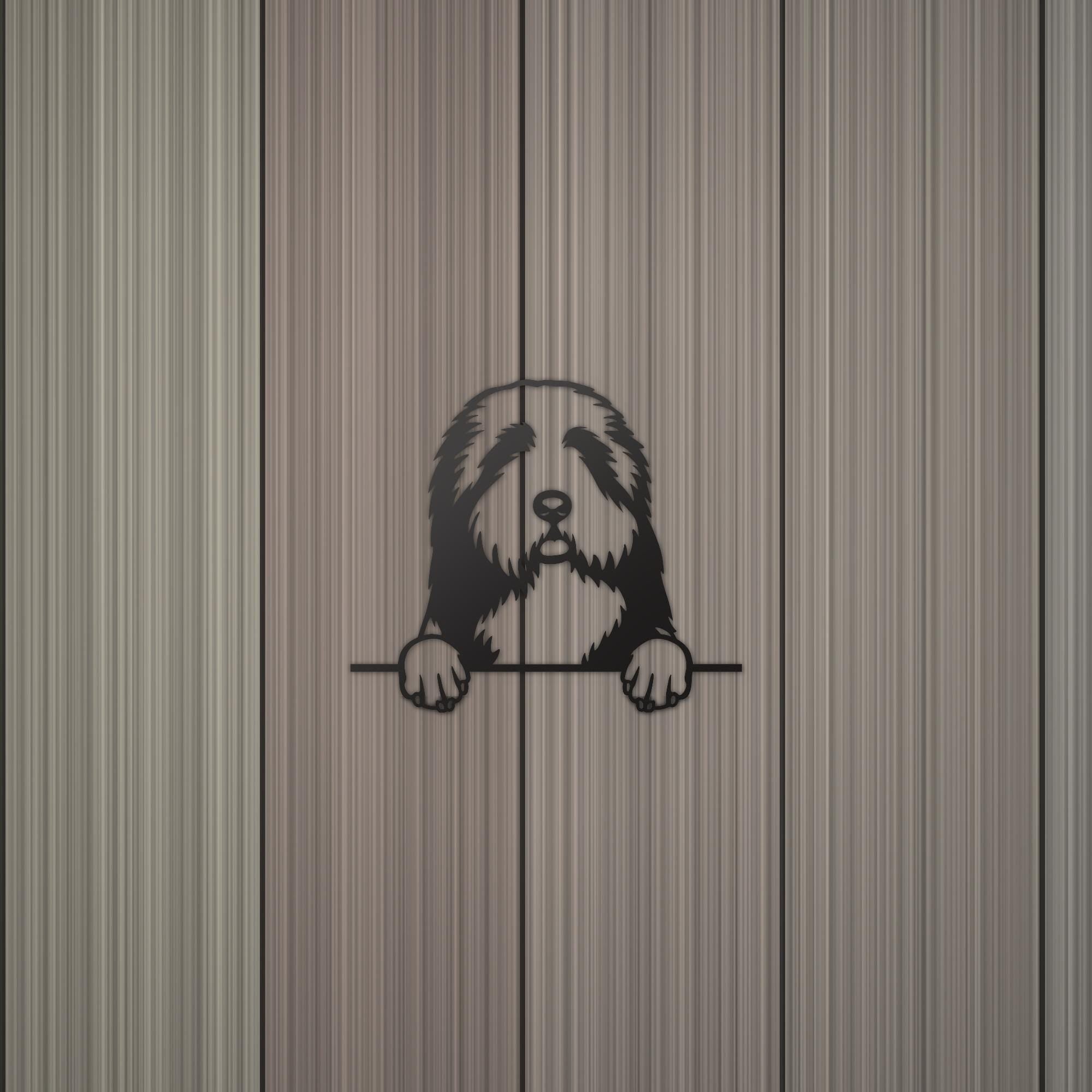 Bearded Collie Dog Lover Gift Metal Dog Sign — detail view