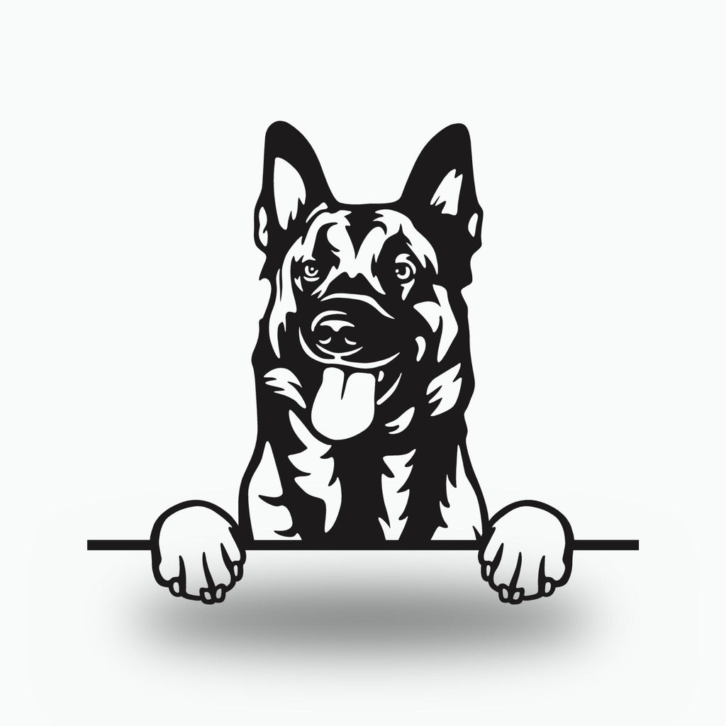 Belgian Malinois Dog Lover Gift Metal Dog Sign — front view on white background