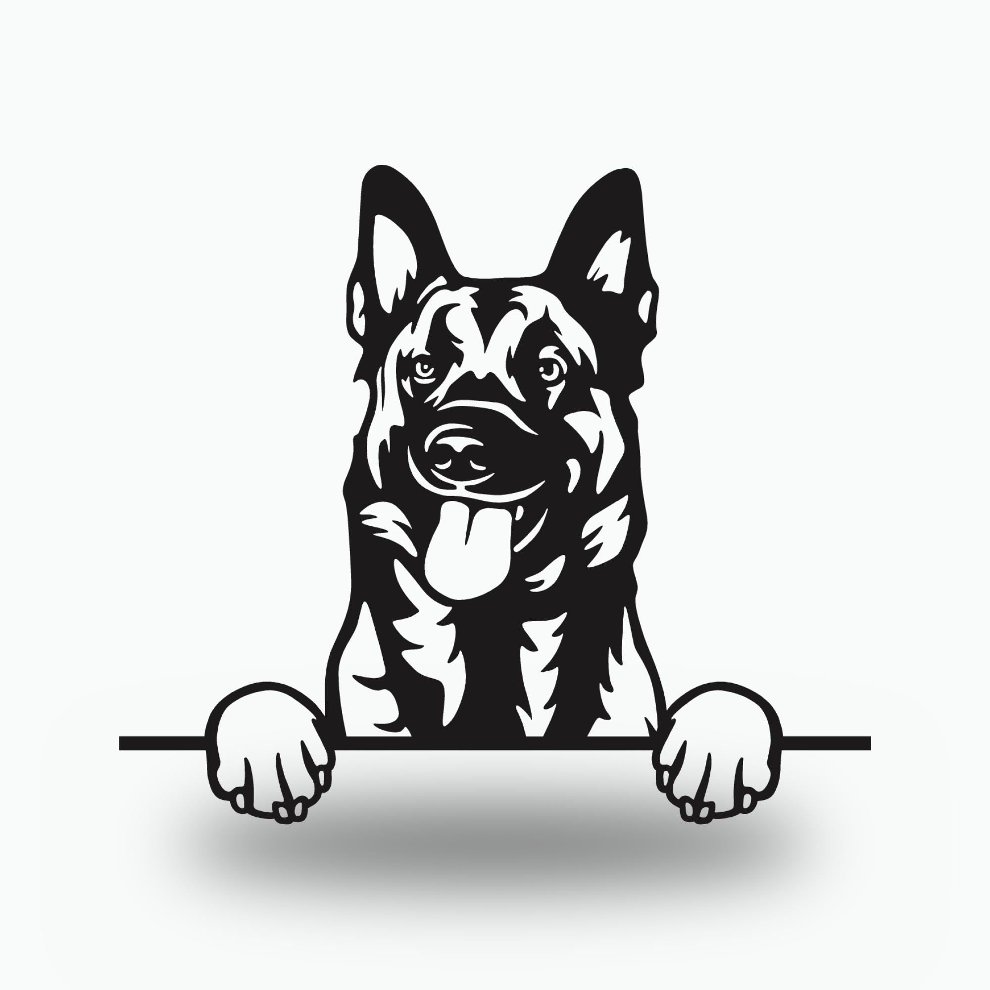 Belgian Malinois Dog Lover Gift Metal Dog Sign — front view on white background