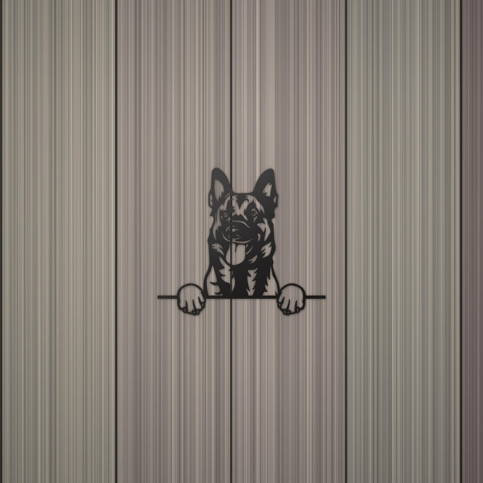 Belgian Malinois Dog Lover Gift Metal Dog Sign — detail view