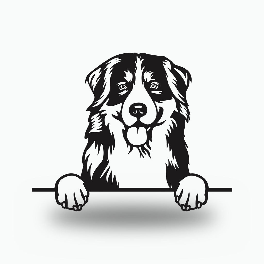 Bernese Mountain Dog Lover Gift Metal Dog Sign — front view on white background
