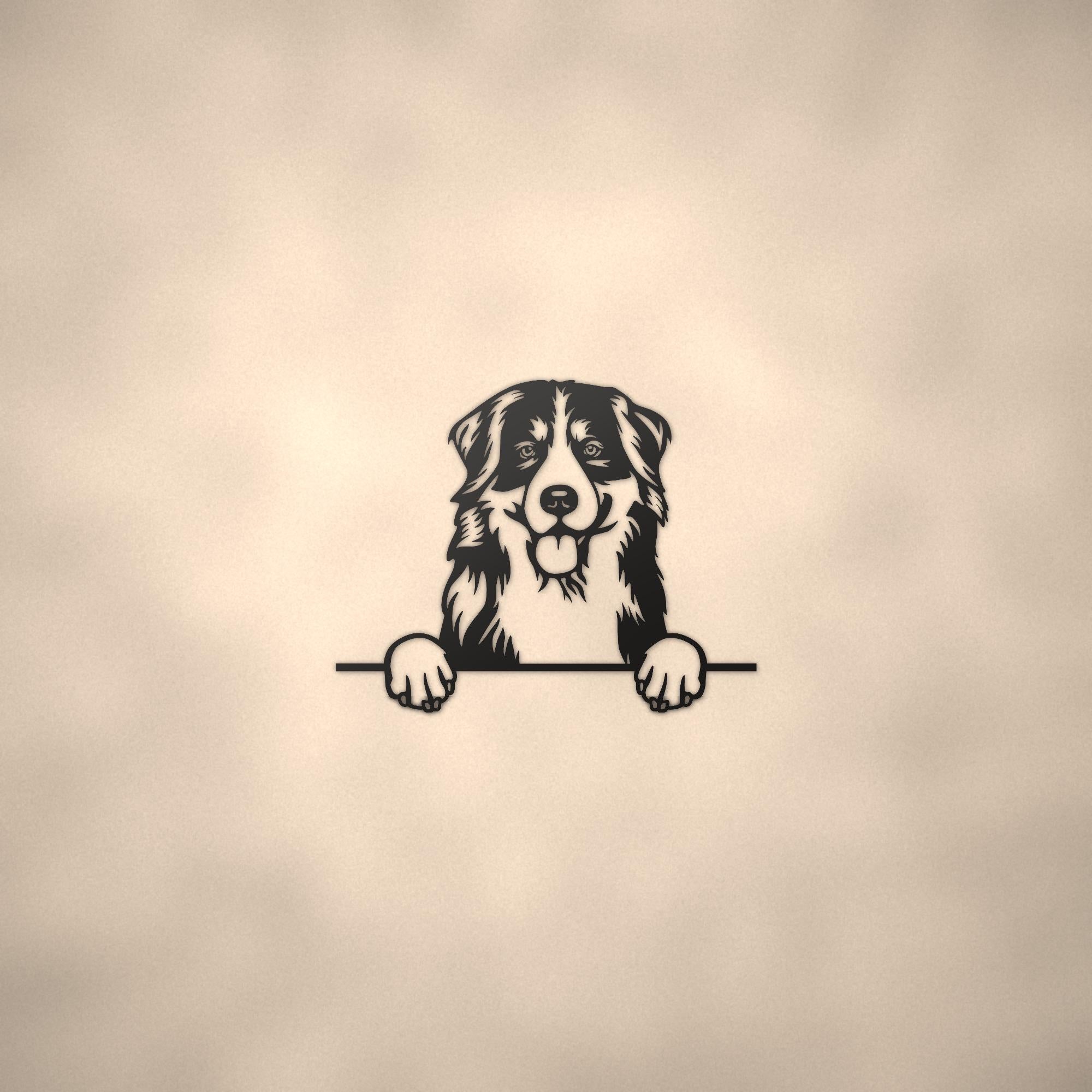 Bernese Mountain Dog Lover Gift Metal Dog Sign — lifestyle setting