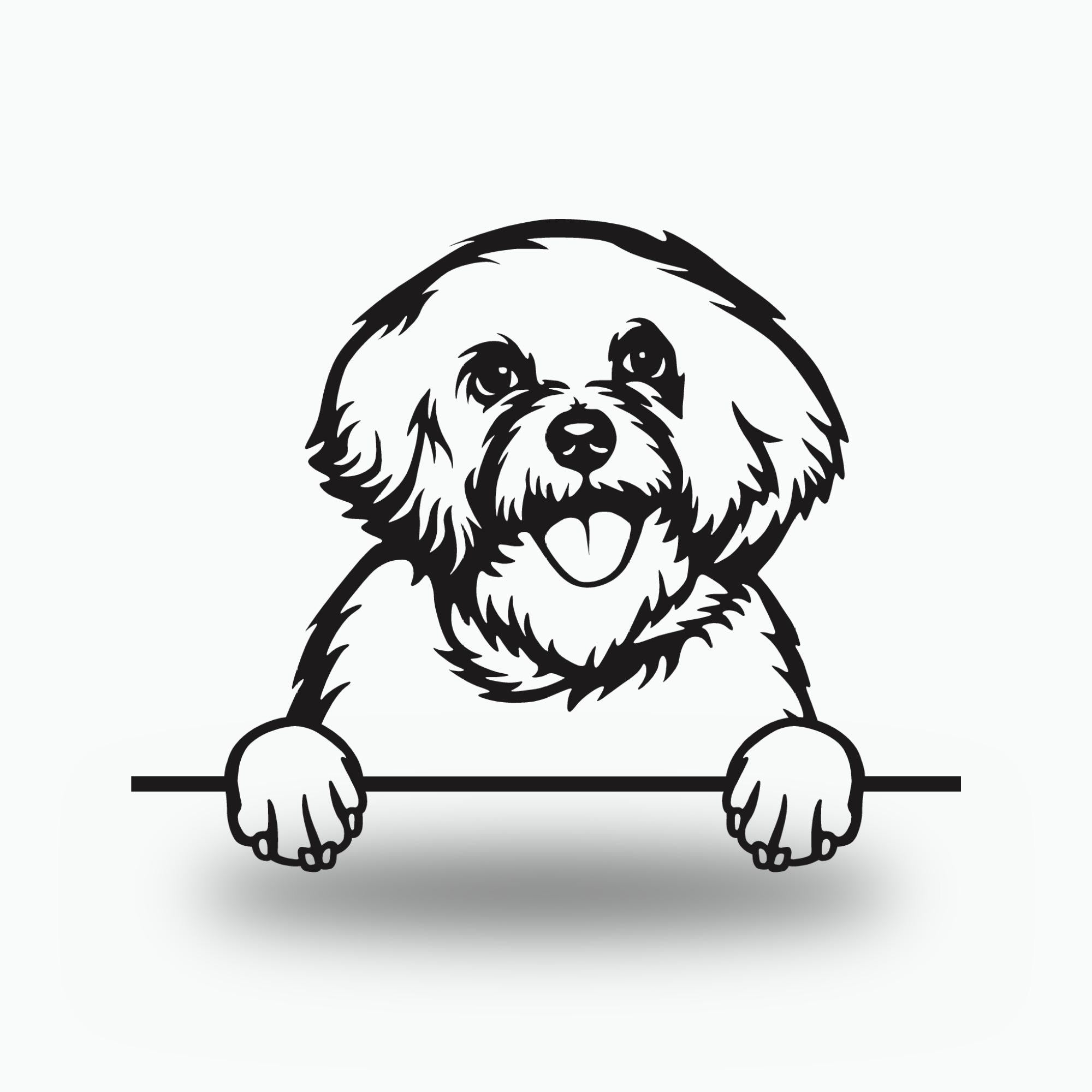 Bichon Frise Dog Lover Gift Metal Dog Sign — front view on white background