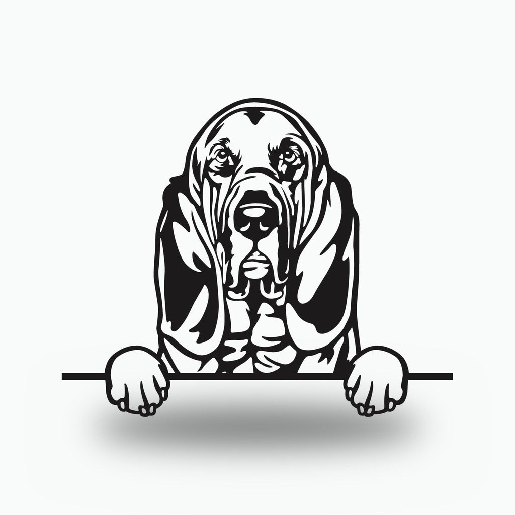 Bloodhound Dog Lover Gift Metal Dog Sign — front view on white background