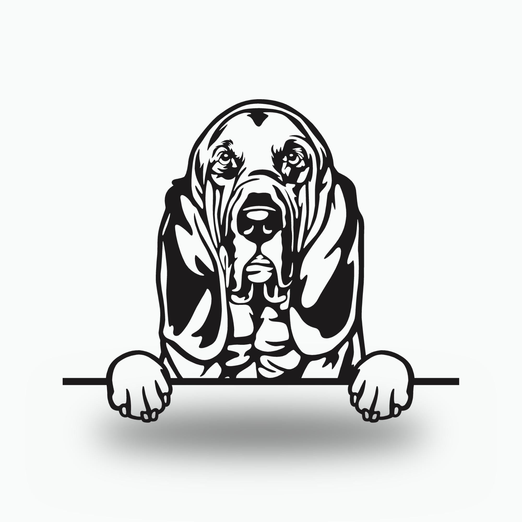 Bloodhound Dog Lover Gift Metal Dog Sign — front view on white background