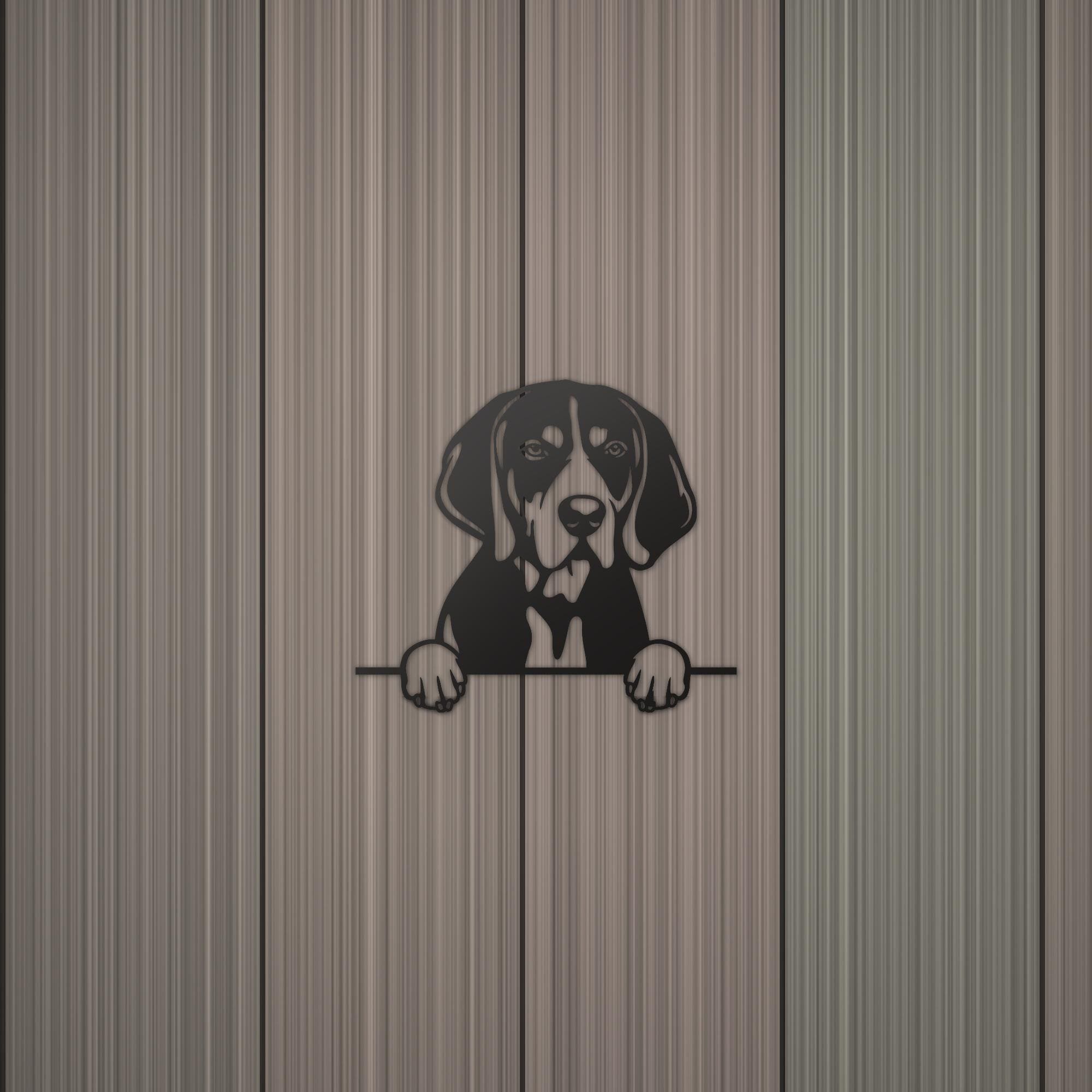 Bluetick Coonhound Dog Lover Gift Metal Dog Sign — detail view
