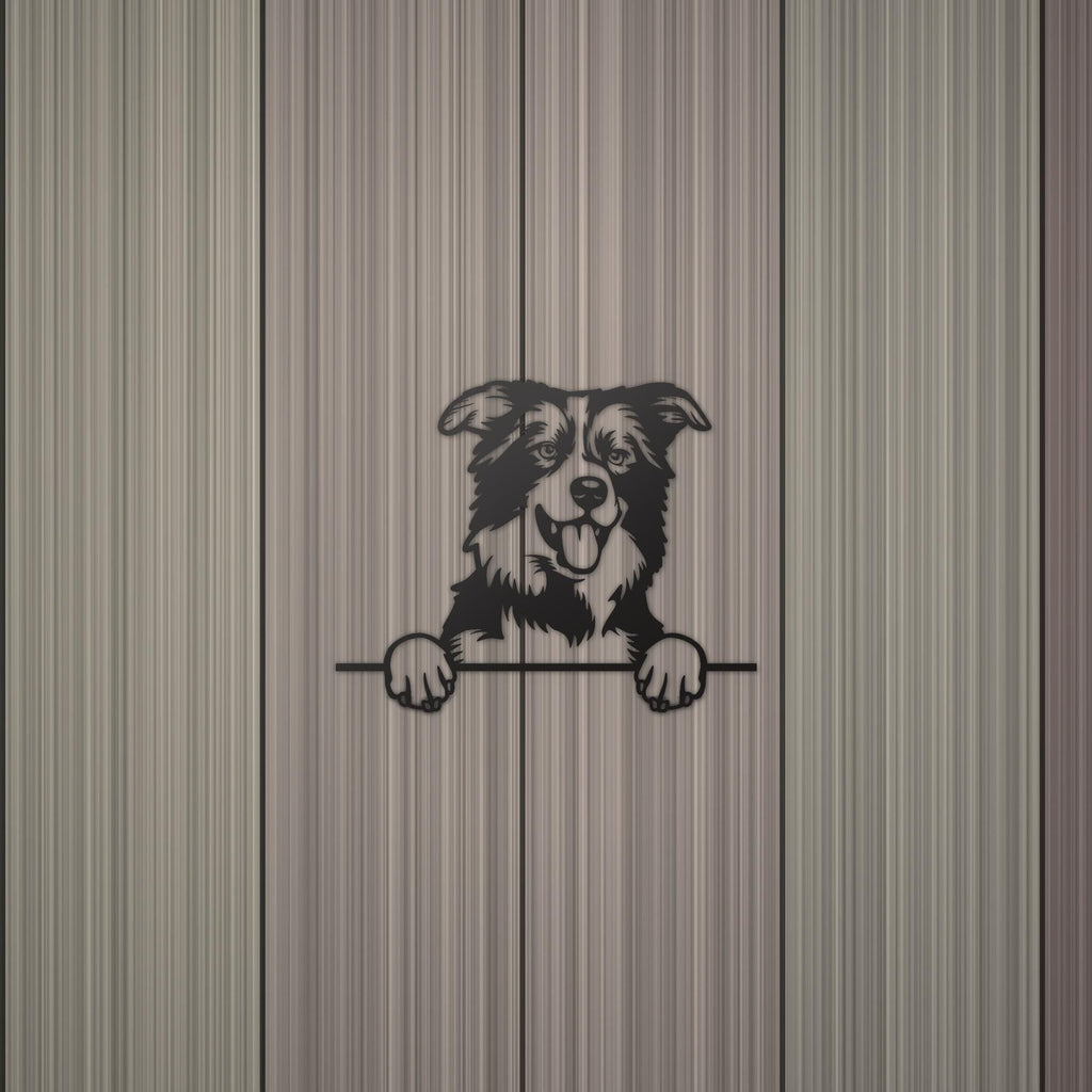 Border Collie Dog Lover Gift Metal Dog Sign — detail view
