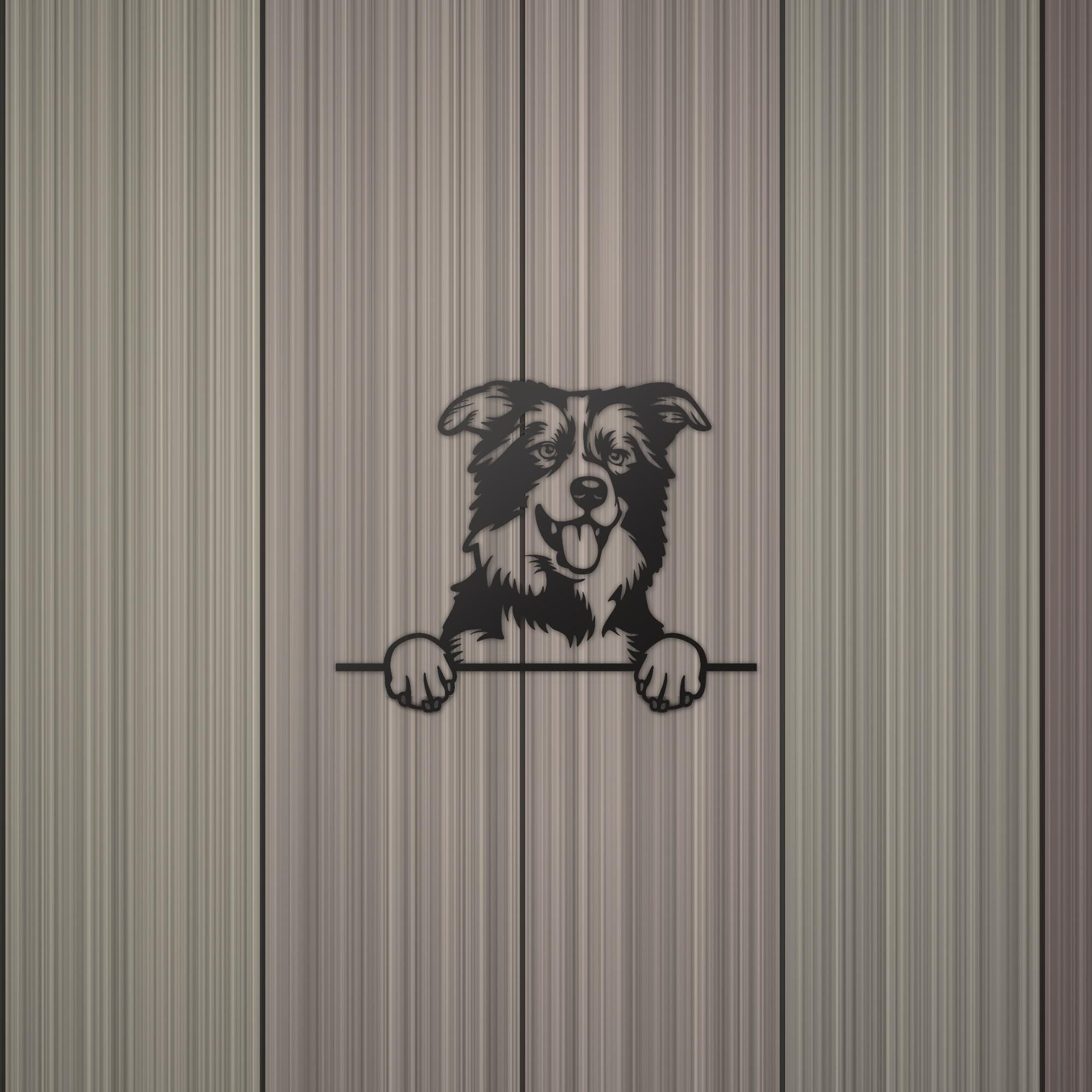 Border Collie Dog Lover Gift Metal Dog Sign — detail view