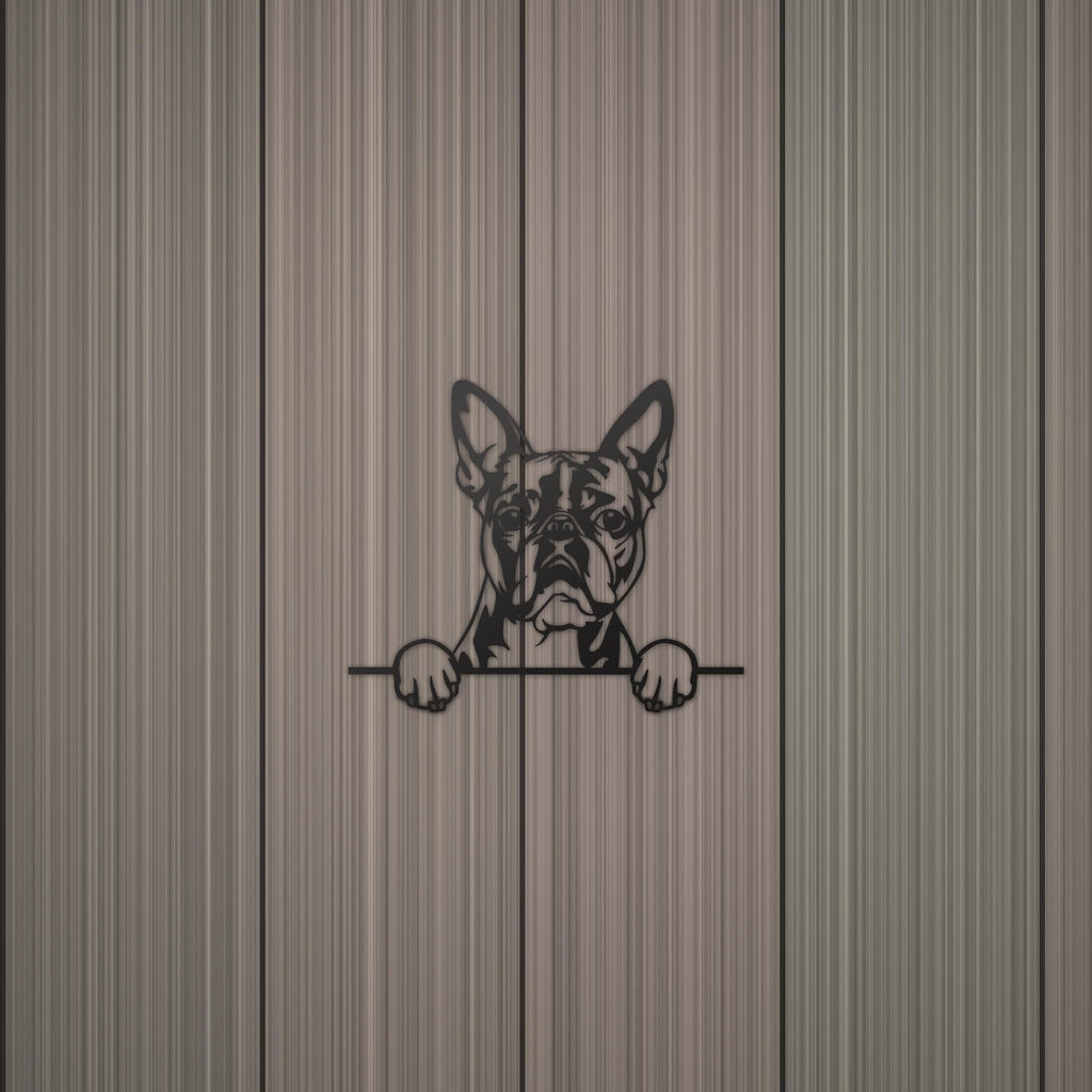 Boston Terrier Dog Lover Gift Metal Dog Sign — detail view