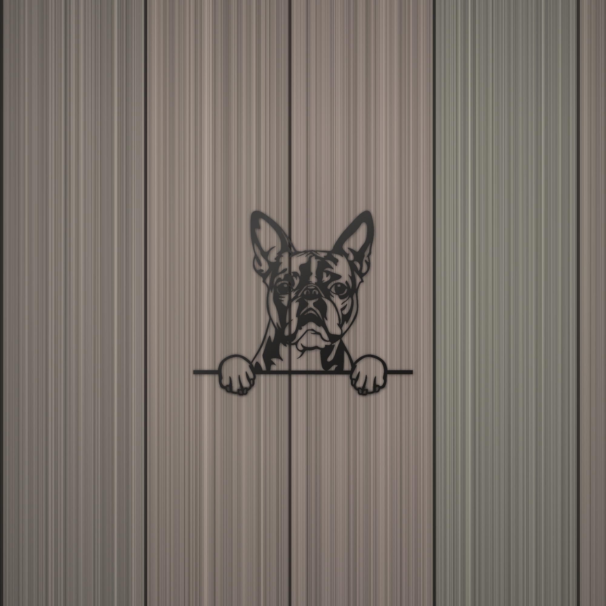 Boston Terrier Dog Lover Gift Metal Dog Sign — detail view