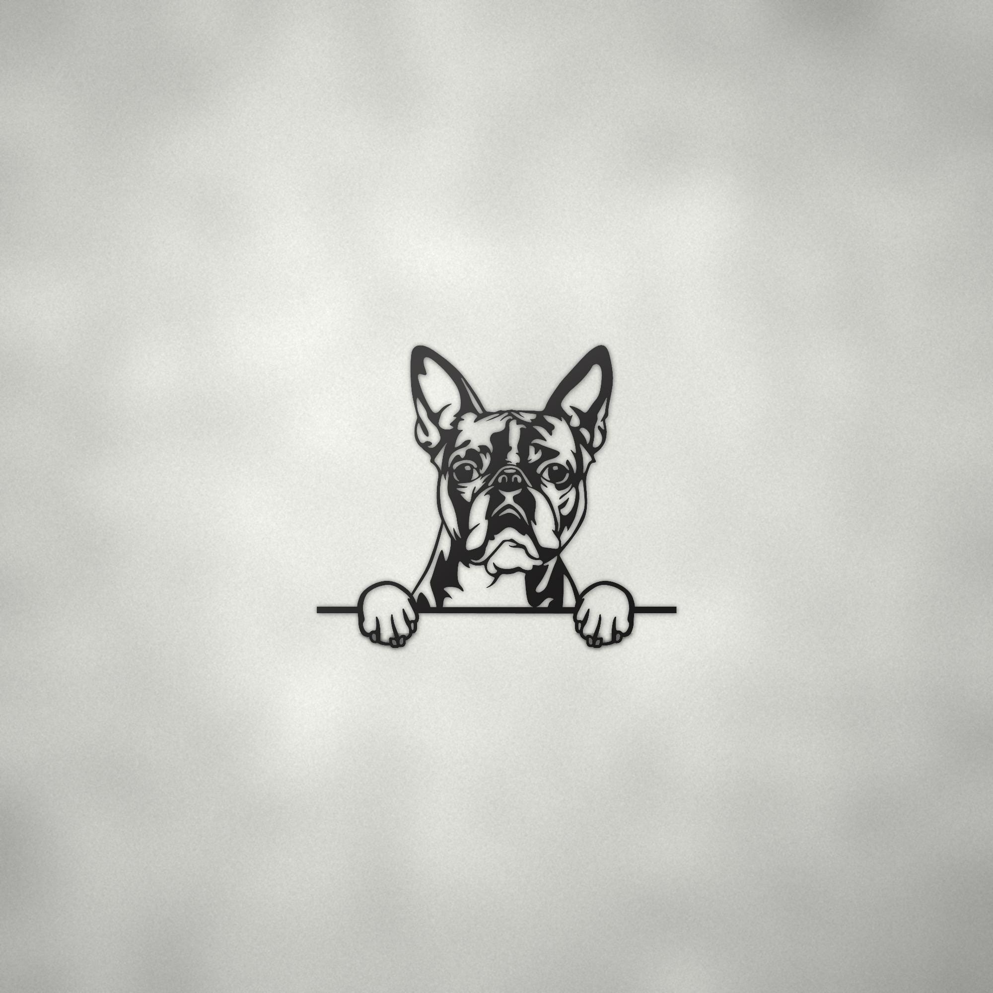 Boston Terrier Dog Lover Gift Metal Dog Sign — alternate angle