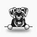 Boxer Dog Lover Gift Metal Dog Sign — front view on white background