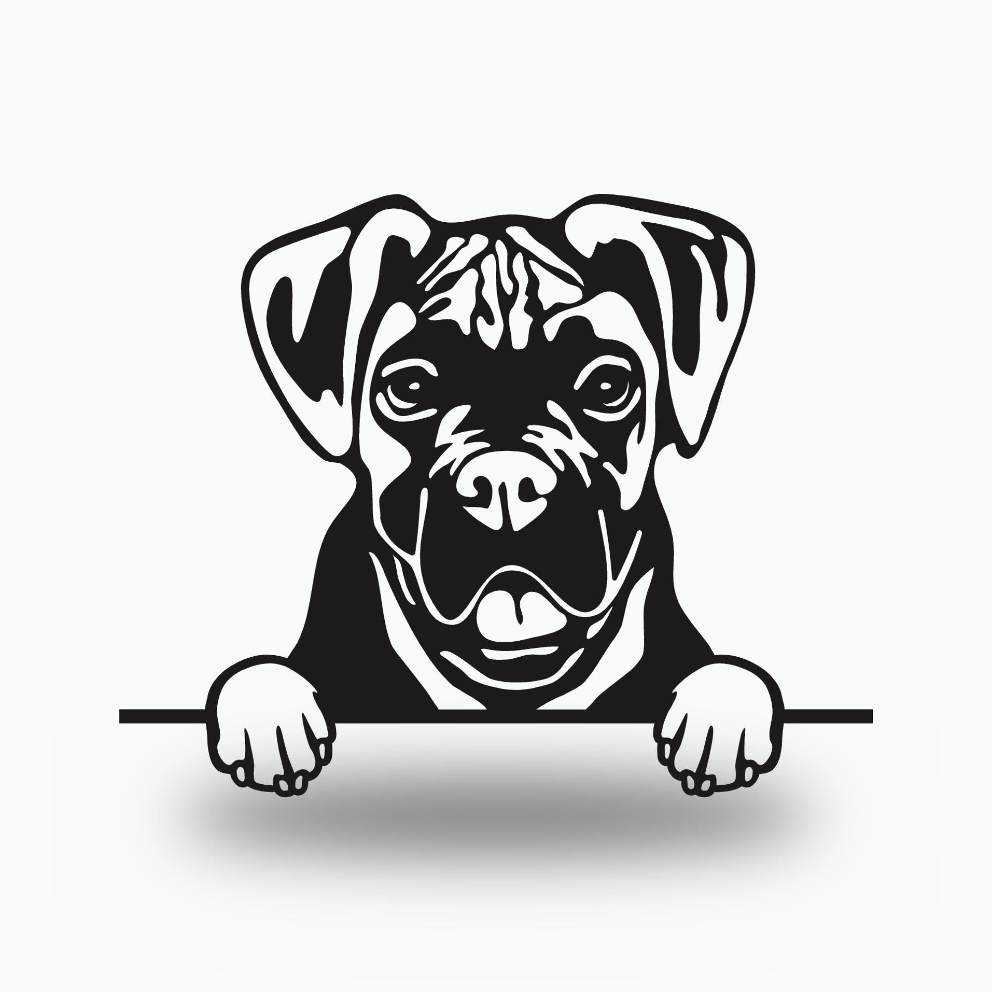 Boxer Dog Lover Gift Metal Dog Sign — front view on white background
