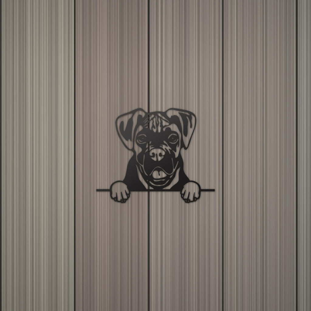 Boxer Dog Lover Gift Metal Dog Sign — detail view