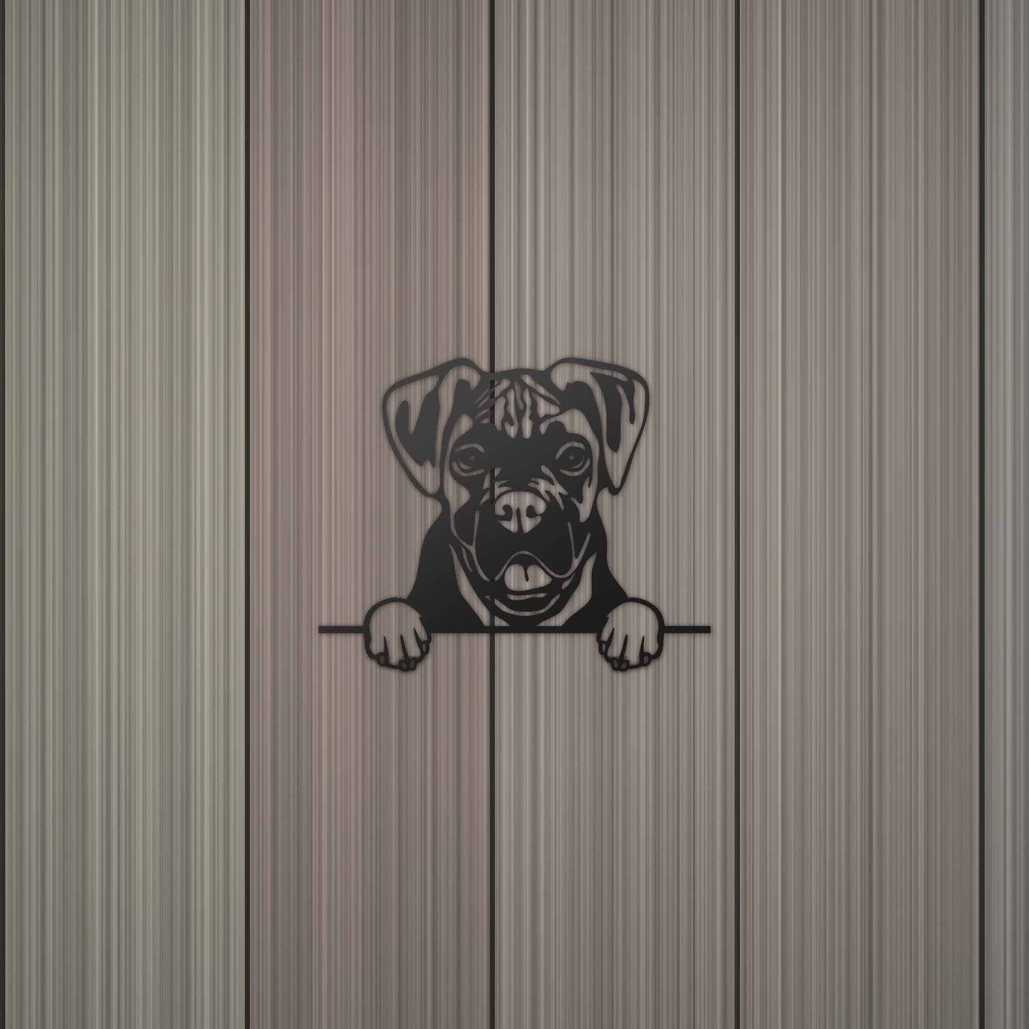 Boxer Dog Lover Gift Metal Dog Sign — detail view