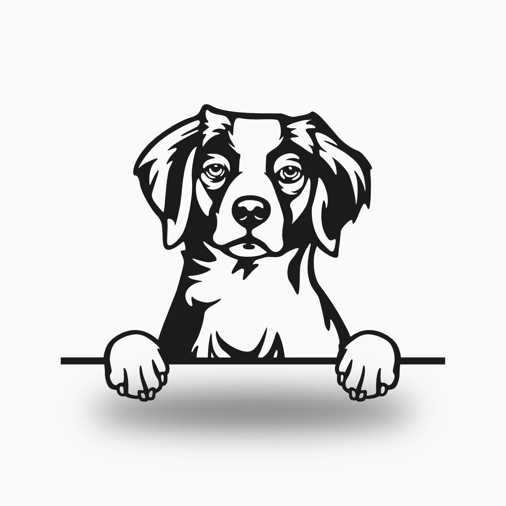 Brittany Dog Lover Gift Metal Dog Sign — front view on white background