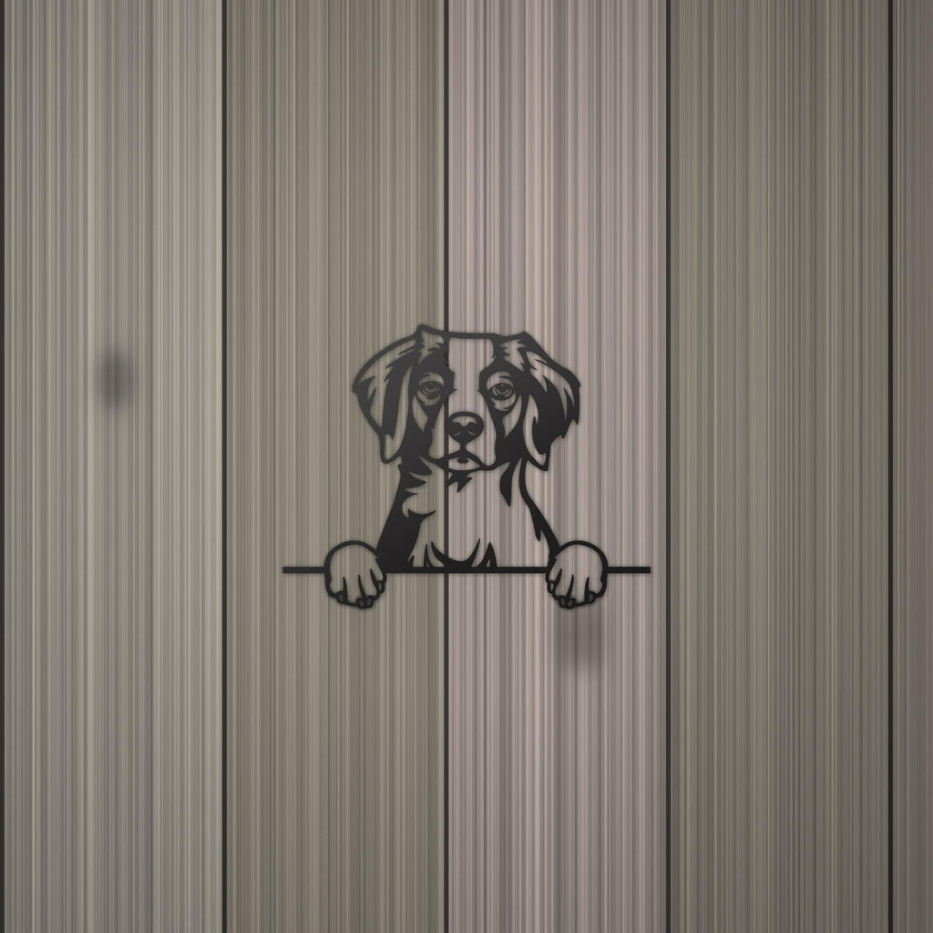 Brittany Dog Lover Gift Metal Dog Sign — detail view