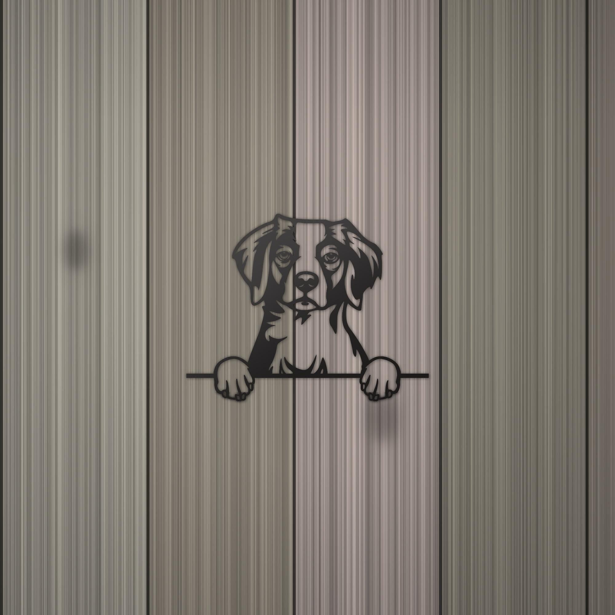 Brittany Dog Lover Gift Metal Dog Sign — detail view