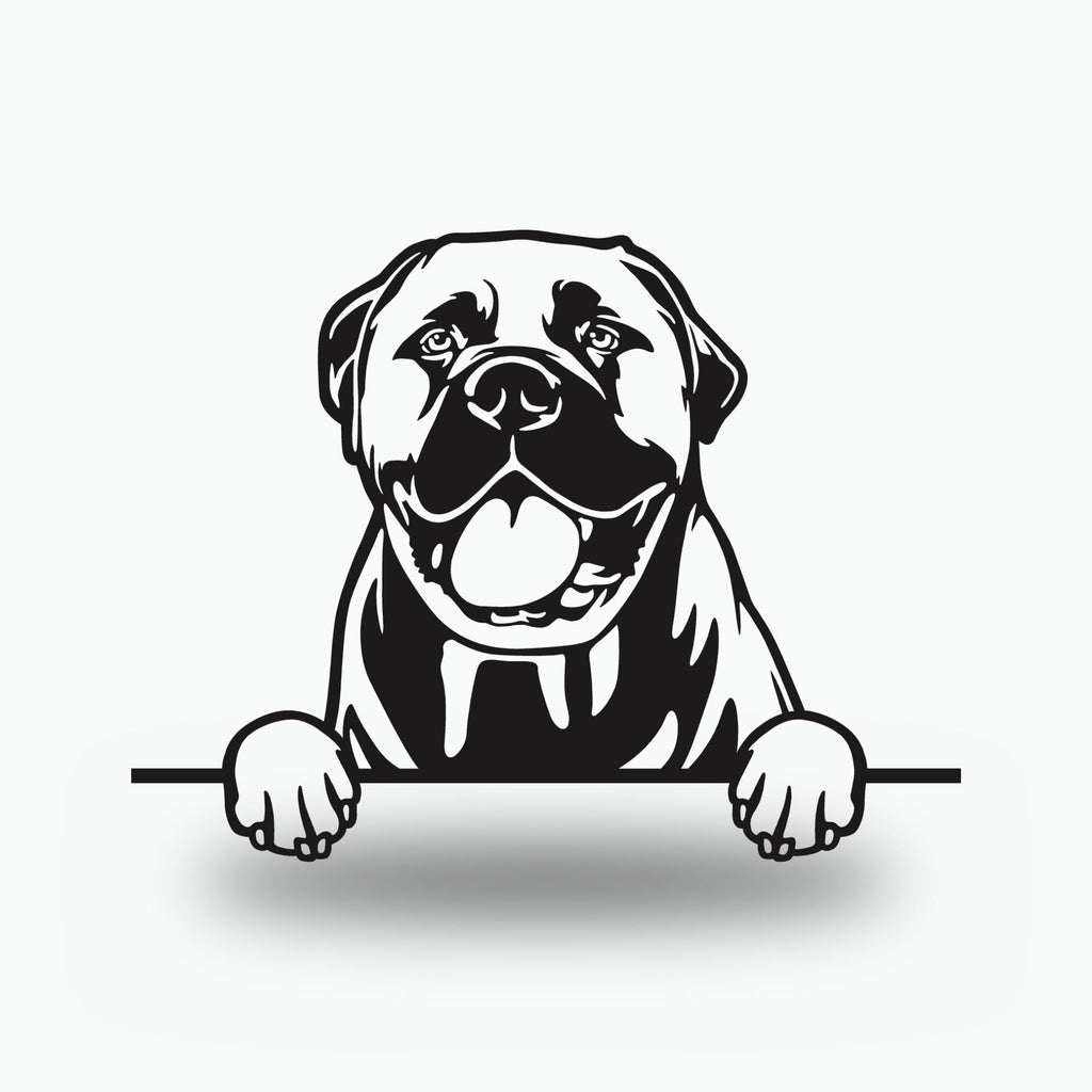 Bull Mastiff Dog Lover Gift Metal Dog Sign — front view on white background