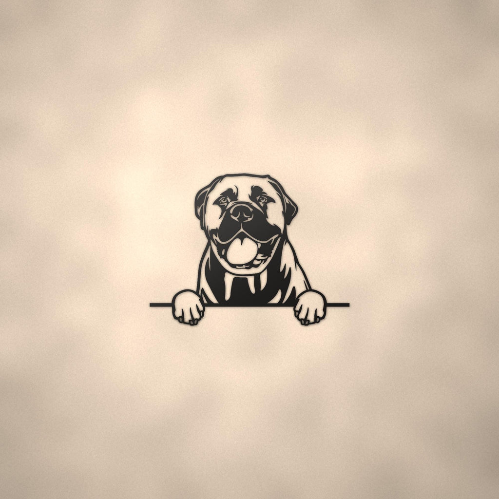 Bull Mastiff Dog Lover Gift Metal Dog Sign — lifestyle setting